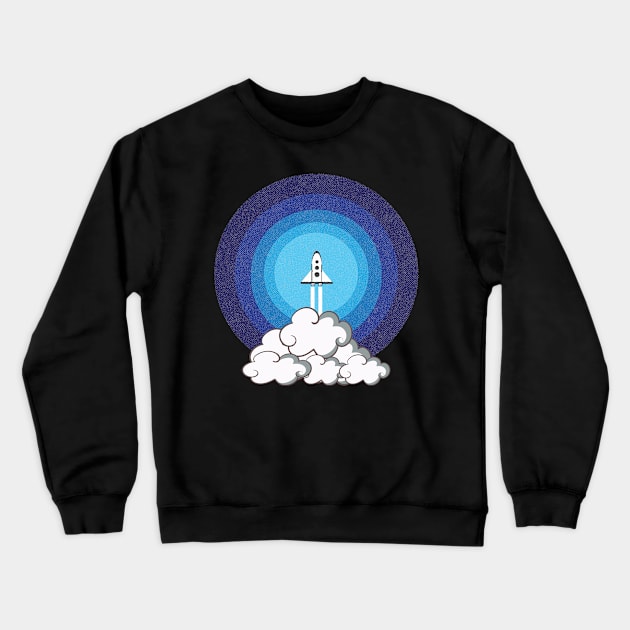 Rocket ship take off Crewneck Sweatshirt by bullshirter